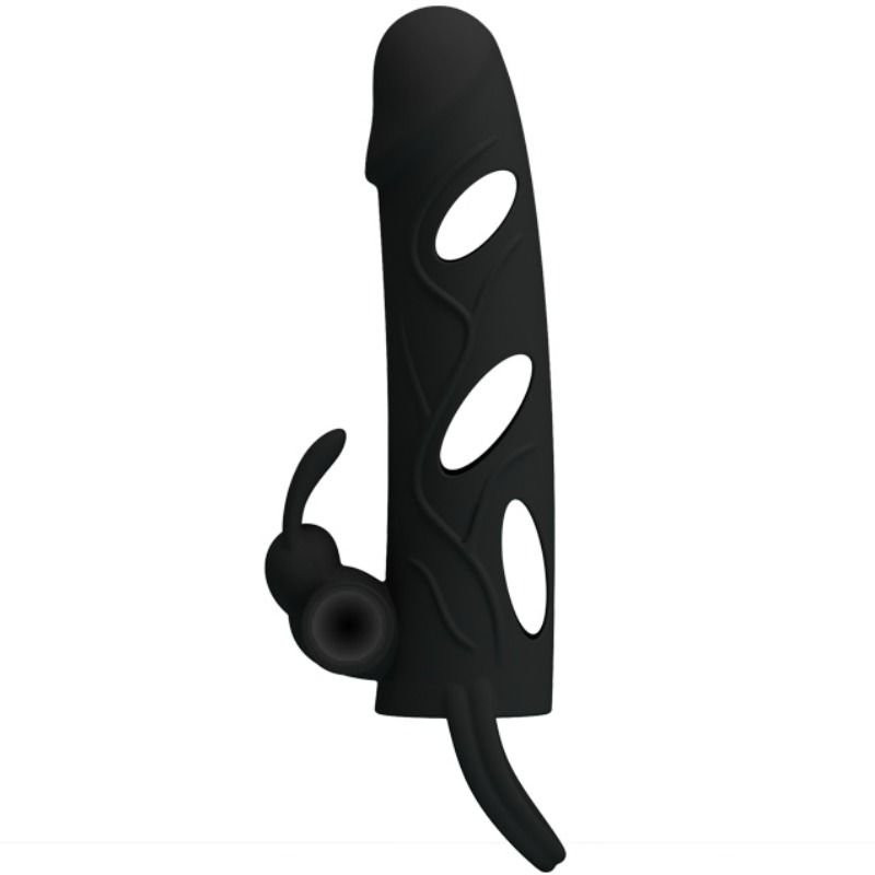 Gaine Silicone avec Vibration 14 cm Noir
