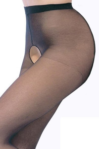 Collants en Nylon avec Ouverture à l'Entrejambe