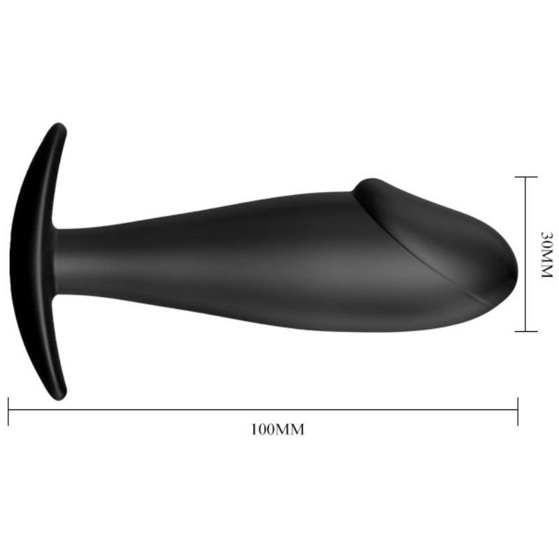Plug Anal Silicone Forme Pénis Noir