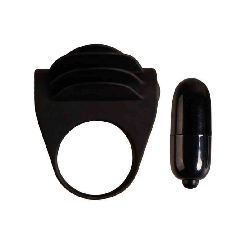 Chester Anneau Pénis Vibrant Silicone Noir