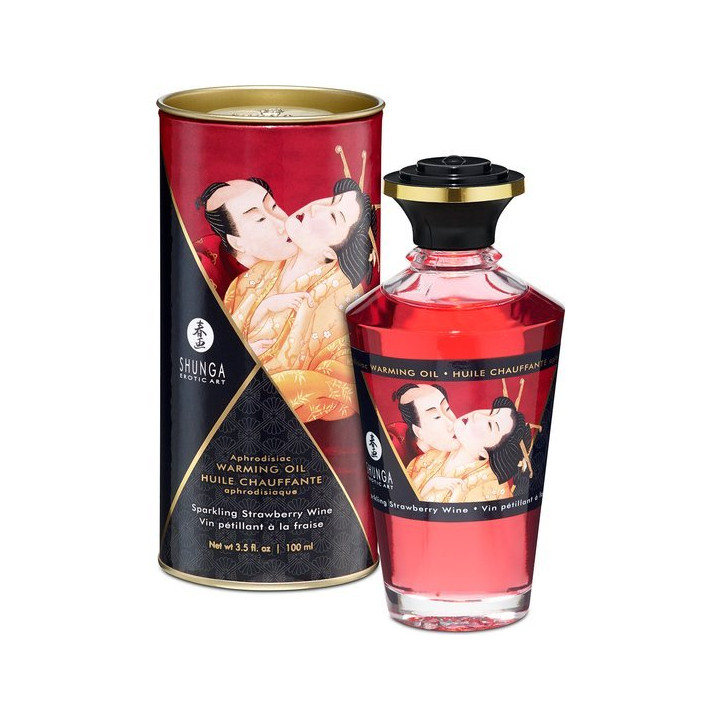 Shunga Huile Effet Chaleur Vin 100 ml