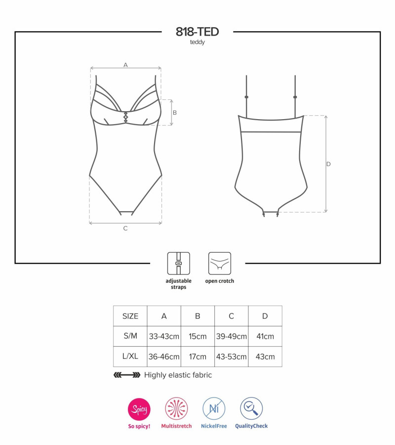 Body 818-Ted-1 Noir Dentelle