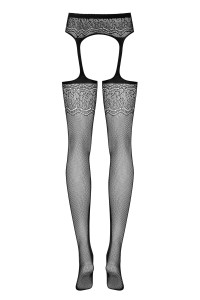 S207 Collants avec Porte-jarretelles Noir