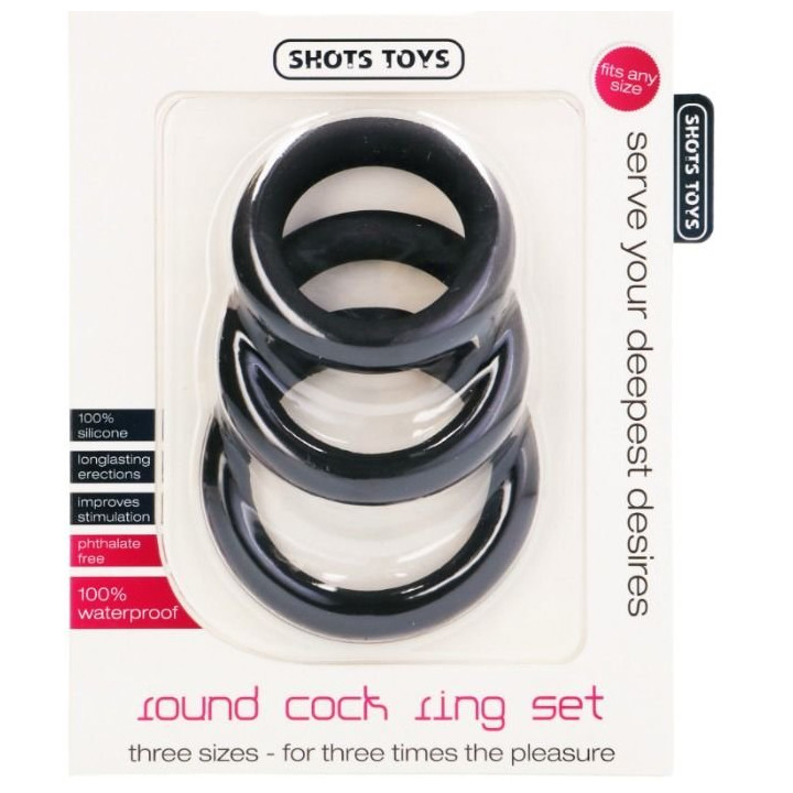 Set 3 Anneaux Épais Silicone Noir
