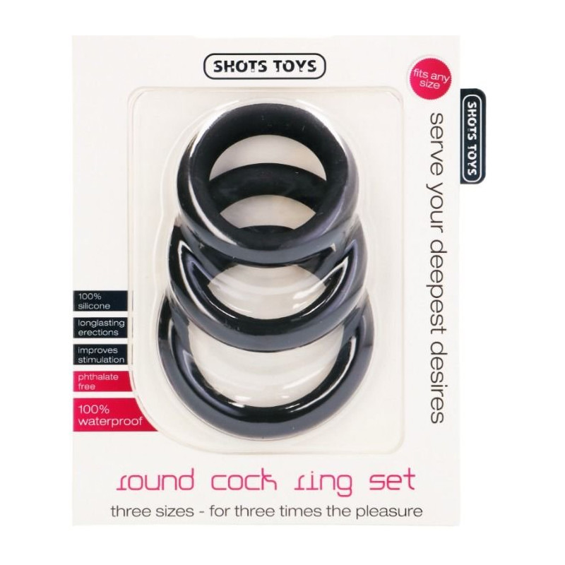Set 3 Anneaux Épais Silicone Noir