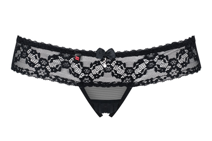 String Ouvert 837-THC-1 Dentelle Noir