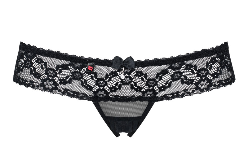 String Ouvert 837-THC-1 Dentelle Noir