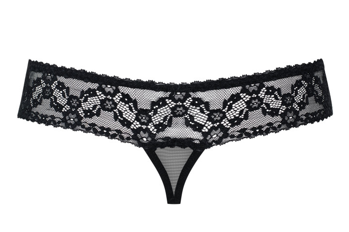 String Ouvert 837-THC-1 Dentelle Noir