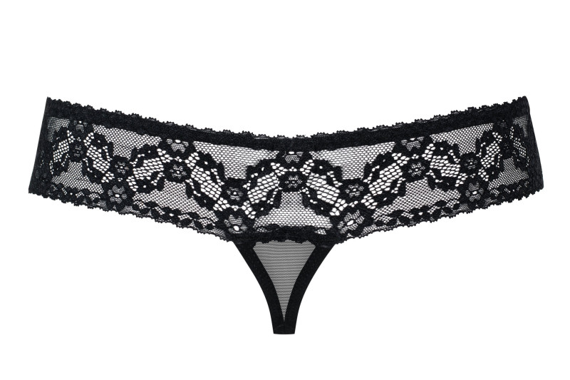 String Ouvert 837-THC-1 Dentelle Noir