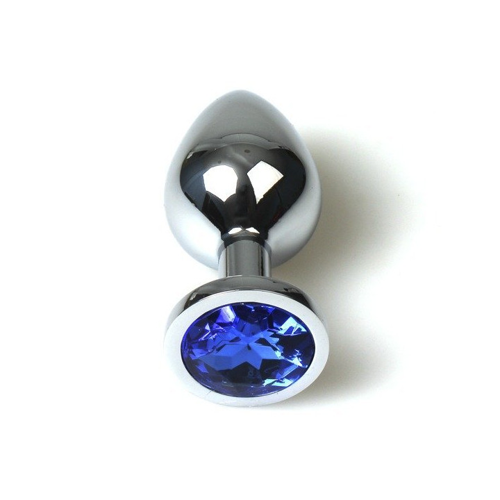 Metal Plug Anal Pequeño Azul con Bolsa