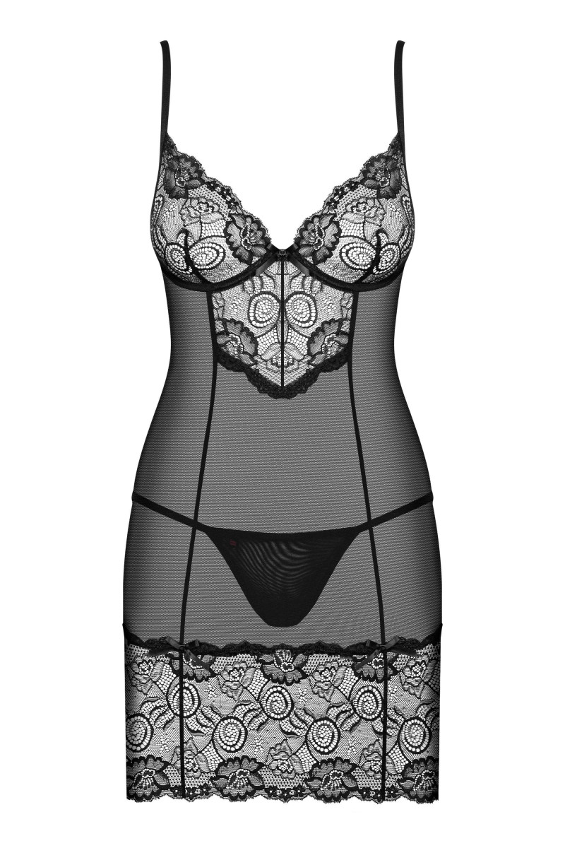 Nuisette Alluria Noire avec String