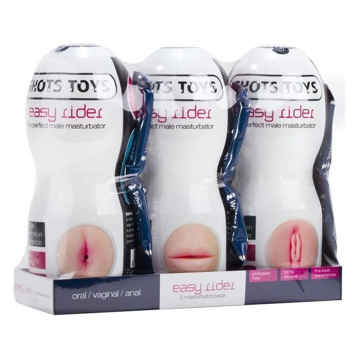 Masturbateur Masculin Pack de 3 Bouche, Cul et Vagin
