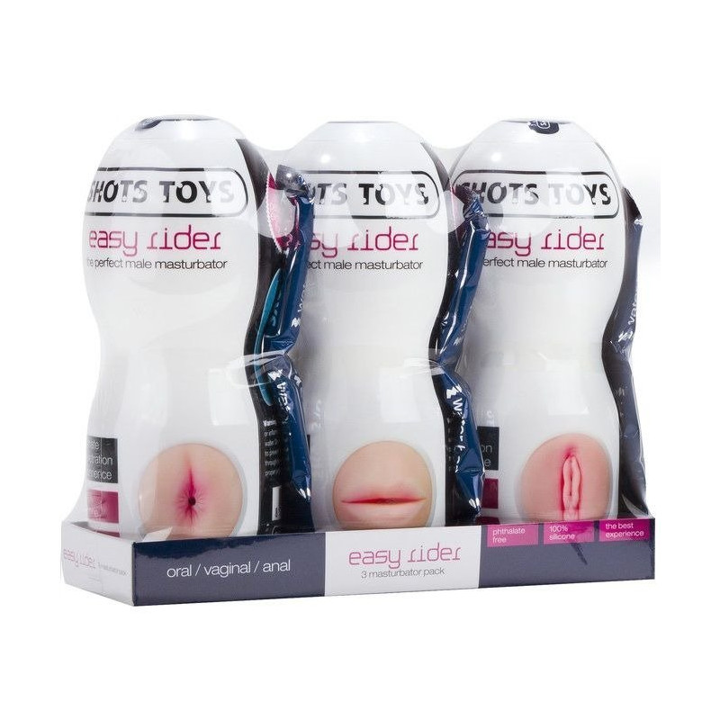 Masturbateur Masculin Pack de 3 Bouche, Cul et Vagin