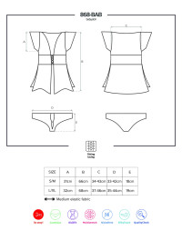 Réglable noirs 868-Bab-1 nuisette chemise de nuit