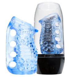Masturbador Azul Hielo con Estuche Secado Fleshskins