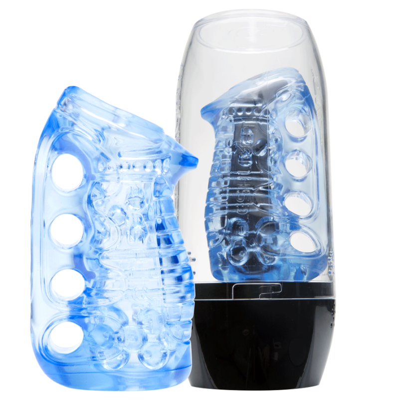 Masturbador Azul Hielo con Estuche Secado Fleshskins