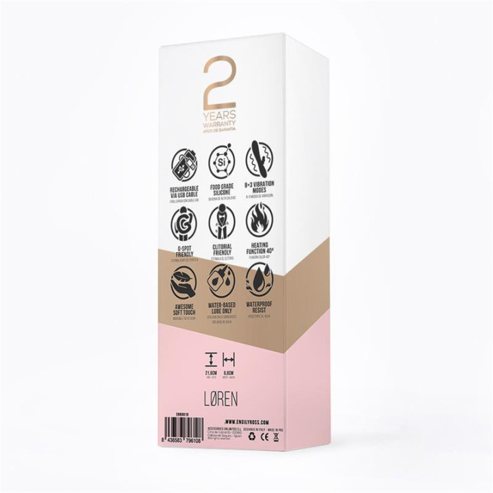 Loren Vibrador Efecto Calor Silicona USB Púrpura