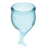 Satisfinger Feel Secure Blue Menstrual Cup