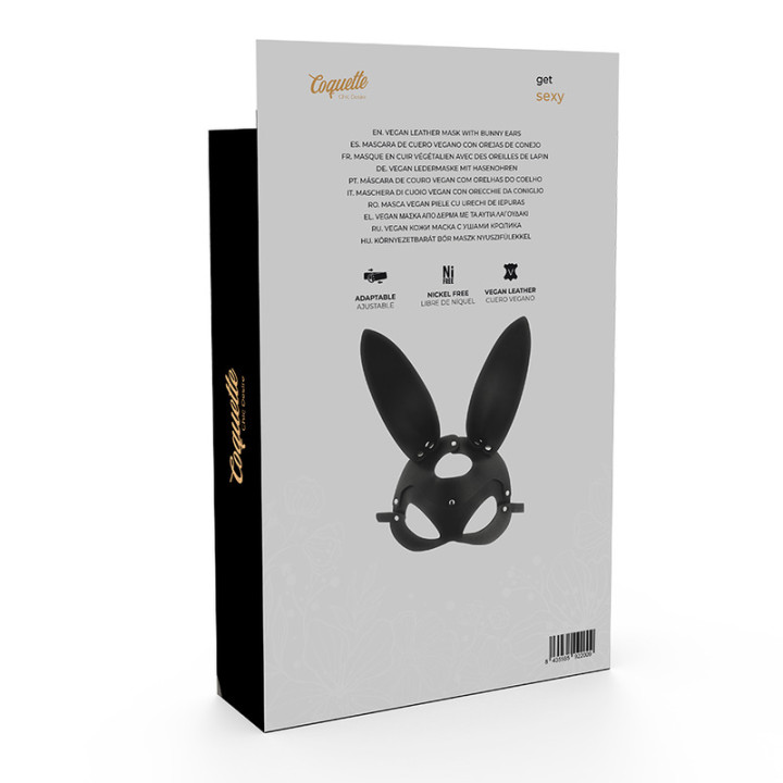 Masque en Cuir Végan avec Oreilles de Lapin