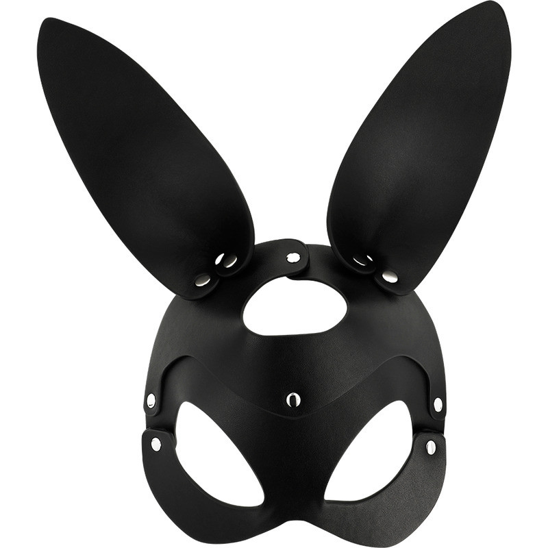 Masque en Cuir Végan avec Oreilles de Lapin