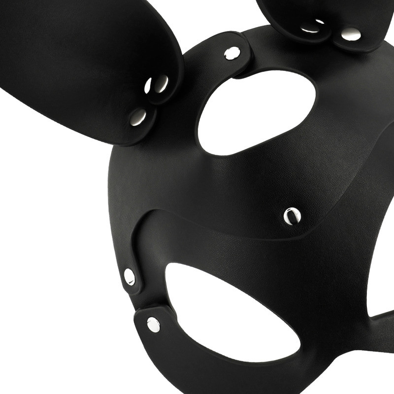 Masque en Cuir Végan avec Oreilles de Lapin