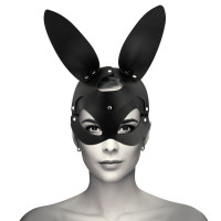 Masque en Cuir Végan avec Oreilles de Lapin