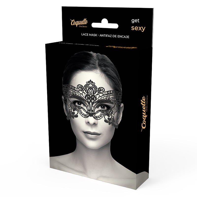 Masque Dentelle Noir Géométrique