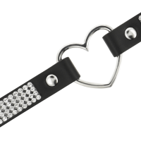 Choker Cuir Végétalien Coeur