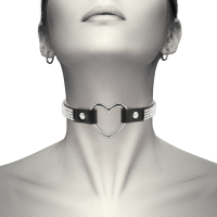 Choker Cuir Végétalien Coeur