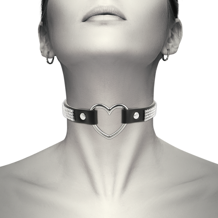 Choker Cuir Végétalien Coeur
