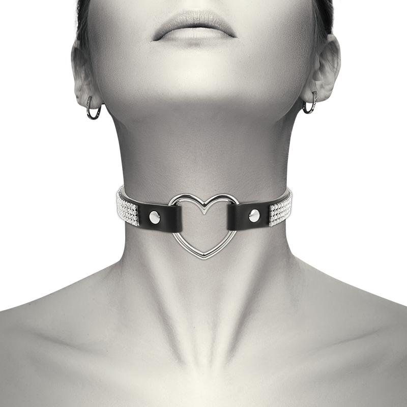 Choker Cuir Végétalien Coeur