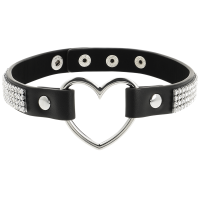 Choker Cuir Végétalien Coeur