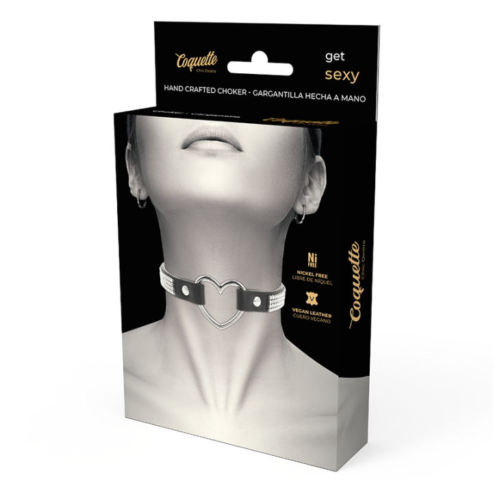 Choker Cuir Végétalien Coeur
