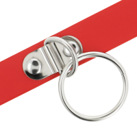 Collier en cuir végétalien Bague rouge