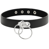 Choker Cuir Vegan Double Anneau