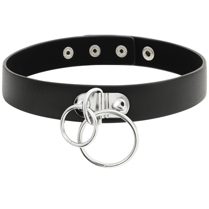 Choker Cuir Vegan Double Anneau