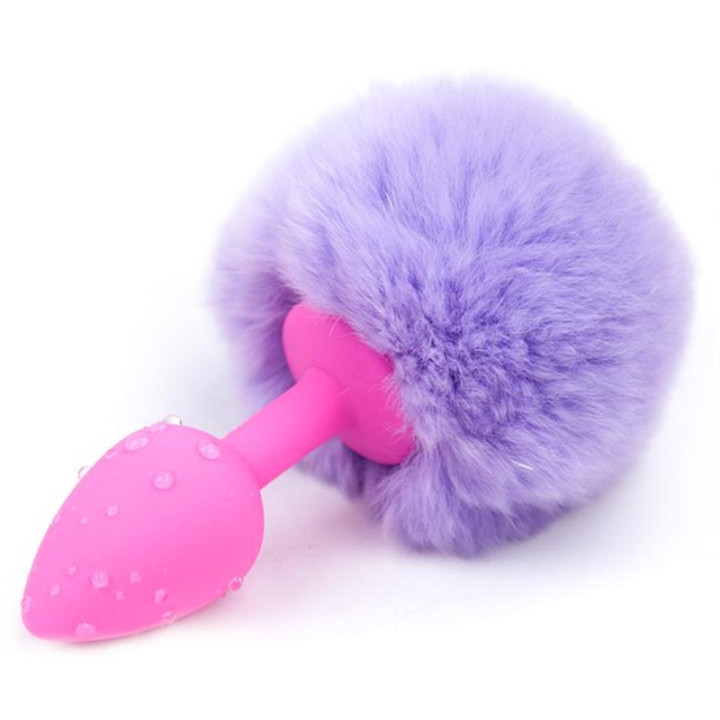 Plug Rose avec Pompon Violet S