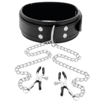 Collier avec Pinces à Tétons Noir