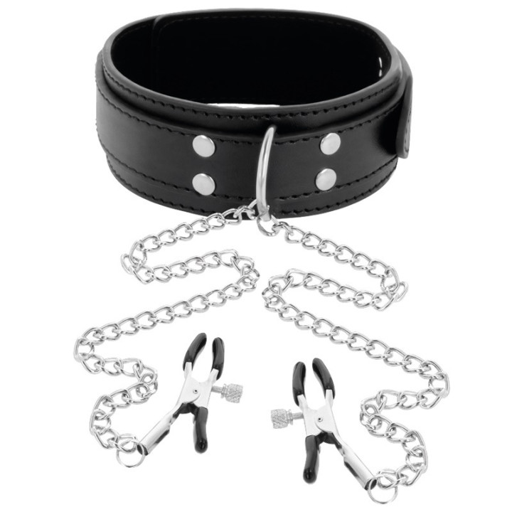 Collier avec Pinces à Tétons Noir