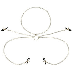 4 Pinces à Tétons avec Collier de Chaînes