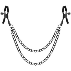Pinzas Pezones con Cadena Premium Negro