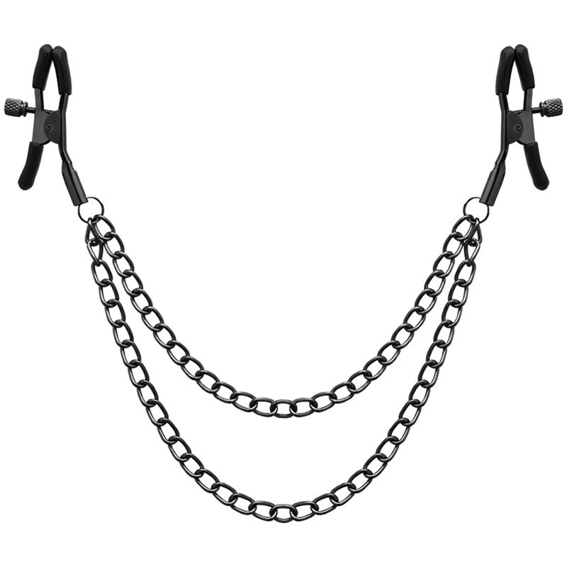 Pinzas Pezones con Cadena Premium Negro