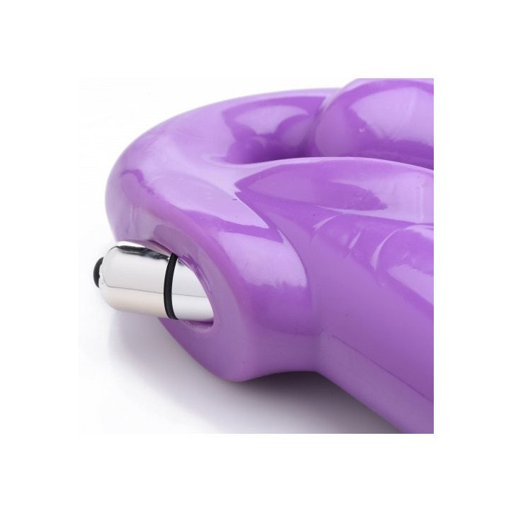 Harnais Double Vibration Revolver Thick Lilas
