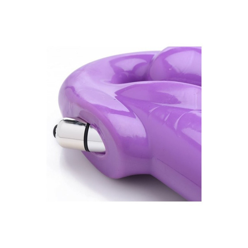 Harnais Double Vibration Revolver Thick Lilas