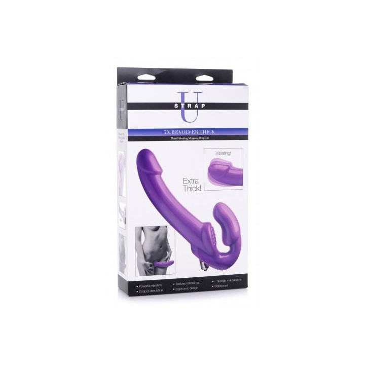 Harnais Double Vibration Revolver Thick Lilas