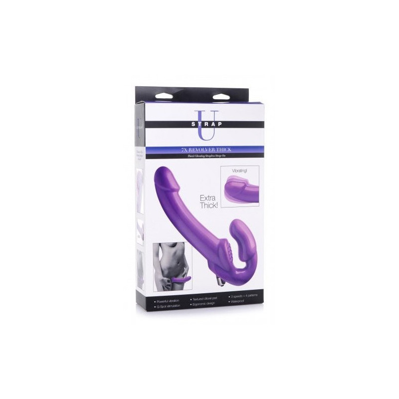 Harnais Double Vibration Revolver Thick Lilas