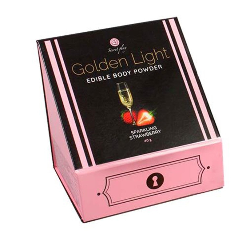 Kit Poudre Comestible & Plumeau Fraise avec Cava