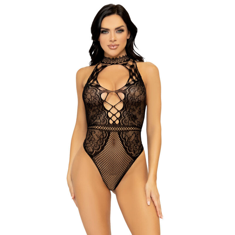 Leg Avenue Body en Résille et Dentelle Noir