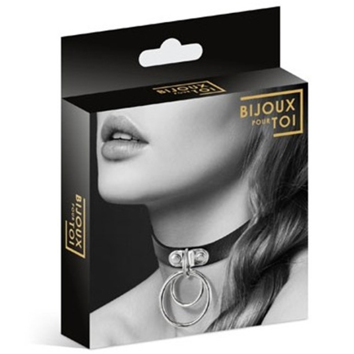 Collier Double Cercle Noir