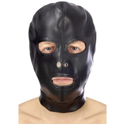 Cagoule Ajustable Noire Ouverture Bouche et Yeux